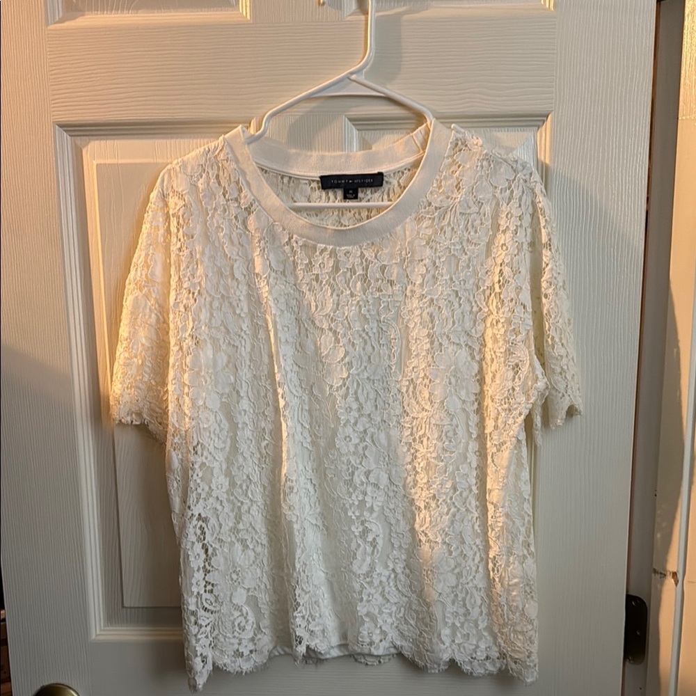 Elegant White Lace Top
